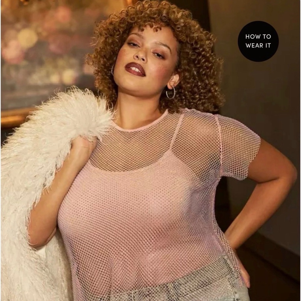 Bedazzled Mesh Boxy Crop Top